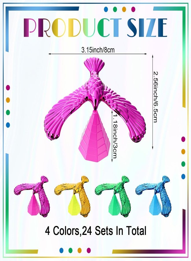 Civaner 24 Pcs Balance Bird Gravity Bird with Pyramid Combination Set Nostalgic Eagle Science Physics Toys for Kids Children Teacher Fine Motor Training Desk Toys Back to School Classroom Prizes Gift - Image 2